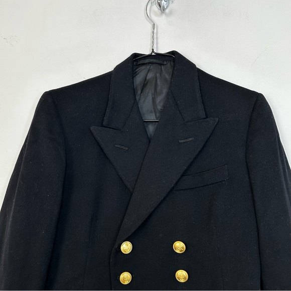 Vintage 60s Royal Navy Lieutenant Rank Military Dress Jacket Gieves Black Navy - Picture 2 of 16